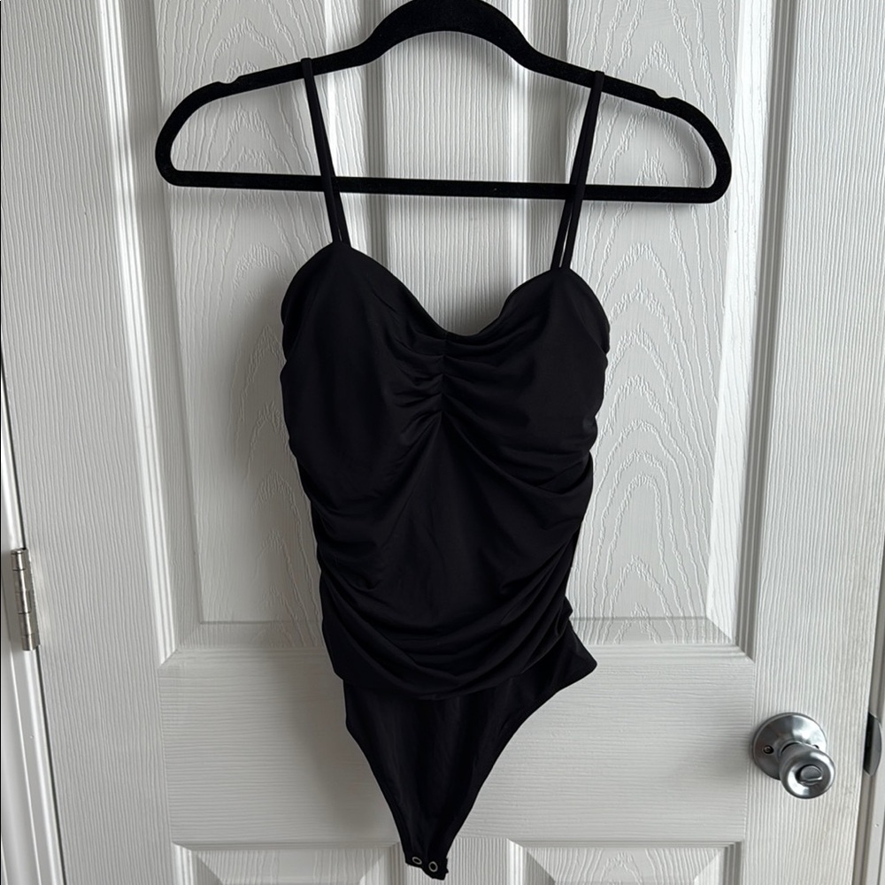Express Black Ruched Body Contour Bodysuit